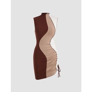 SALE SALE SALE Contrast color drawstring mini dress